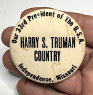 RARE 1948 HARRY S. TRUMAN COUNTRY Missouri Presidential Election Button Pinback