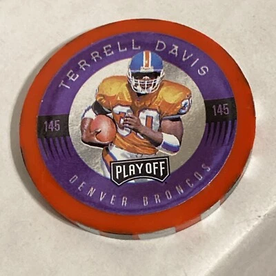Playoff Poker Chip Promo #145 Terrell Davis & #184 Antonio Freeman - Image 1 of 4