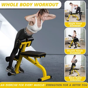 Roman Chair Weight Bench Hyperextension Bench Back Extension Machine Foldable AU - Picture 1 of 14