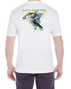 Salt Addiction Short Sleeve Micro Fiber T-Shirt saltwater Tuna Fishing uv 30 - Picture 1 of 2
