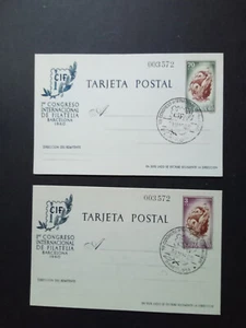 España, CIF 1960, 2 Postales con Matasellos de Exposicion, Mismo Numero Ed 88/89 - Imagen 1 de 1