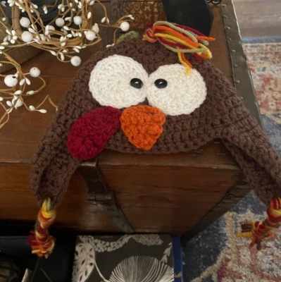 Handmade Turkey Character Toddler Hat - Image 1 of 2