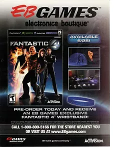 Original Retro 2004 EB Games Fantastic 4 PS2 Xbox video game print ad - Picture 1 of 1