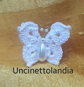 Farfalla bianca bomboniera fai da te, uncinetto,segnaposto,decorazioni - Foto 1 di 3