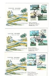 COCOS ISLAND 1976 SHIPS on WCS FDCs (3 covers) - Bild 1 von 1