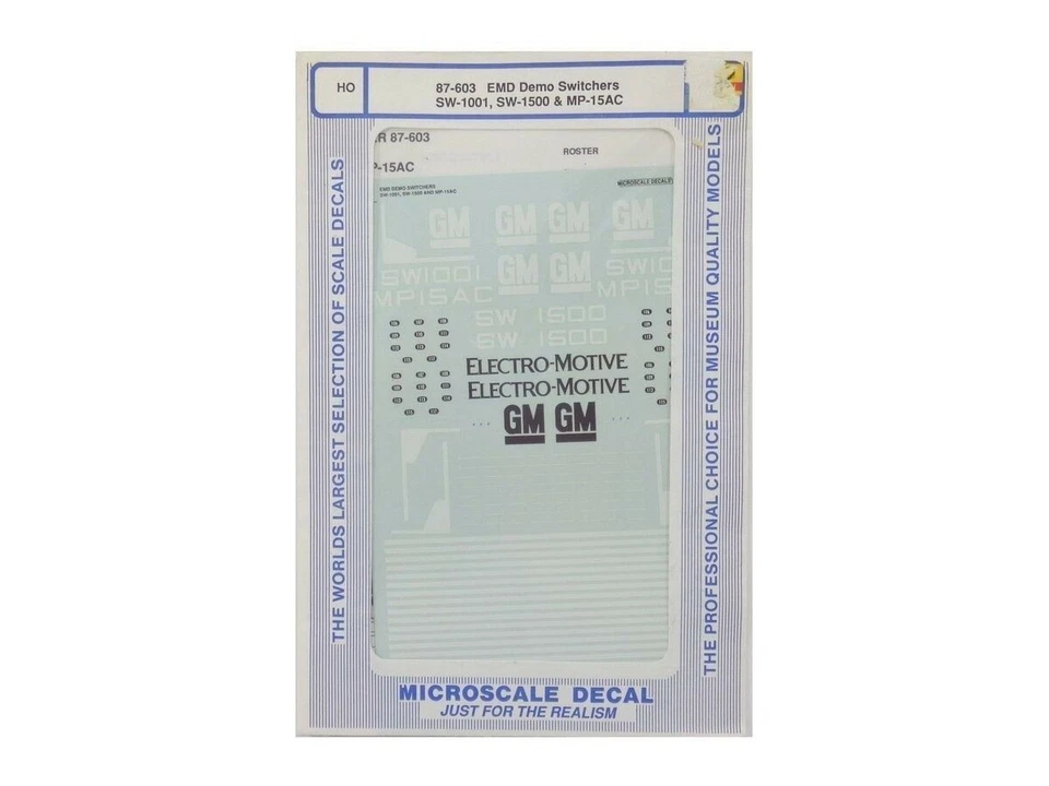 Hoja de calcomanías de tobogán acuático conmutadores de demostración Microescala 87-603 HO EMD Foto 1 de 1