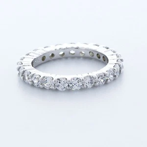 3ct H SI1 Round Earth Mined Certified Diamonds 14k Gold Classic Eternity Band - Picture 1 of 2