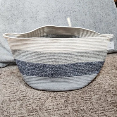 Modernetic Rope Basket Decorative Storage Basket with Handles Blue Gray - Image 1 of 4