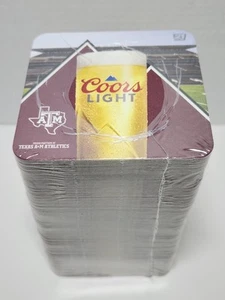 125 Coors Light Texas A&M Athletics Kyle Field Beer Coasters Mancave Bar Pub - Picture 1 of 6