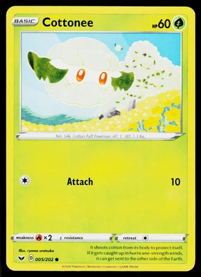 Cottonee SWSH01: Sword & Shield Base Set #005/202 Common - Image 1 of 2