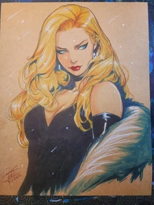 Ilustración de arte de cómic original Emma Frost firmada 8,5x11 certificado de autenticidad - Imagen 1 de 17