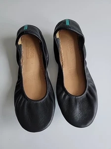 Tieks By Gavrieli Black Obsidian Croc Patent Leather Ballet Flats Women's Size 7 - Picture 1 of 4
