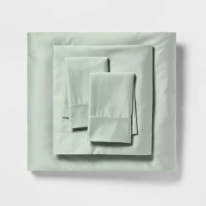 Threshold 400 Thread Count Cotton Sateen 4-Piece Sheet Set Luxurious - Picture 1 of 21