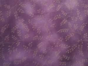 4 YDS SHADES OF ULTRAVIOLET PURPLE TAN VINES LEAVES 100% COTTON OOP - Picture 1 of 4