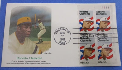 FDC  1984 FLEETWOOD CACHET FDC "ROBERTO CLEMENTE"  POSTED CAROLINA, PUERTO RICO - Image 1 of 4