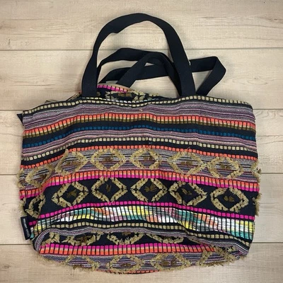Vintage Addition Large Travel Aztec Boho Tribal Tote Yoga Bag - Image 1 of 4