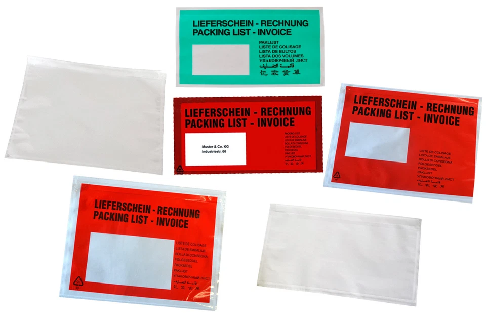 DIMAPAX Lieferscheintaschen Dokumententaschen Begleitpapiertaschen DIN Lang C6 C5 C4