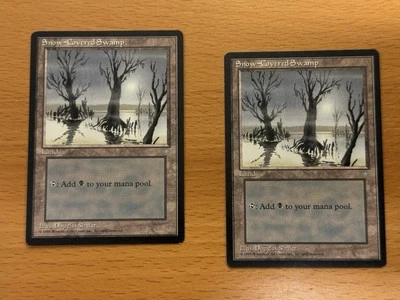 Snow-covered Swamp 2x NEVER PLAYED Ice Age x2 MTG Magic FREE SHIPPING - Image 1 of 2