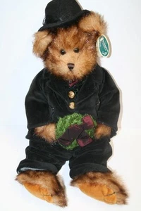 Bearington Bears “Charles” #1486 16” Plush Velvet Suit TopHat & Wreath Mint Cond - Picture 1 of 6