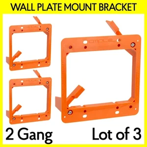 Low Voltage Mounting Bracket 2 Gang Drywall Wall Plate Mount Faceplate Base 3PCS - Picture 1 of 4