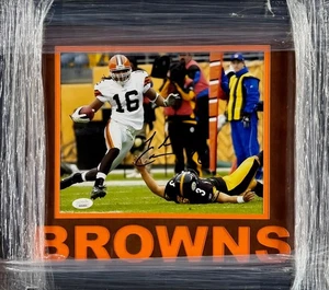 Cleveland Browns Josh Cribbs Signed Autographed 8x10 Photo Custom Framed JSA COA - Picture 1 of 3