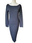 Charli London Dress Designer Grey bodycon midi dress with zip back size 12 K
