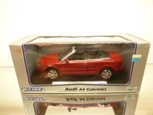 WELLY 22514W AUDI A4 CABRIOLET - RED 1:18 - GOOD CONDITION IN BOX - Imagen 1 de 8