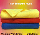 3 LARGE BEST BLUE YELLOW RED MICROFIBER CLEANING WASH CLOTH TOWEL 16