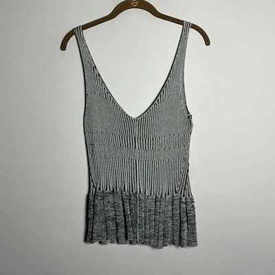 Malene Birger Tank Top Women’s XS Gray Tappie Sleeveless Peplum Blouse Stretch - Image 1 of 4