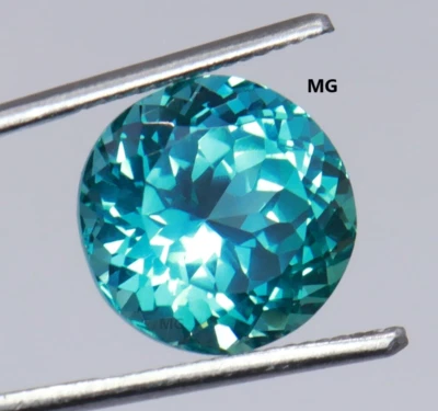 12.00 Karat AAA Natürlich Brasilien Grün Paraiba Turmalin Rund Schliff Lose - Bild 1 von 4