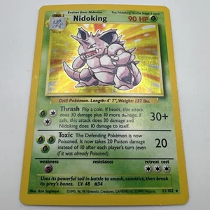 Nidoking 011/102 Base Set Holo MP Sleeved Fast Shipping - Picture 1 of 12