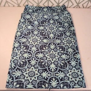 Gonna LuLaRoe Cassie XS lunghezza ginocchio sfoderata pull on blu floreale USA - Foto 1 di 10