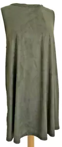 Olive Green Tunic Sheath Stretchy Dress Mock Neck Size L Love Chesley Mini Party - Picture 1 of 4