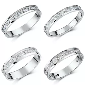 18ct White Gold Half Eternity Diamond Ring Solid UK Hallmarked 0.15  0.25 0.33ct - Picture 1 of 11