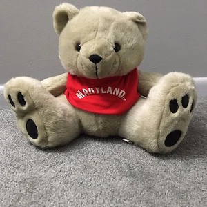 Orsacchiotto Giocattolo Peluche Rosso Stato del Maryland T-Shirt 10" Alto Morbido Baltimora - Foto 1 di 7