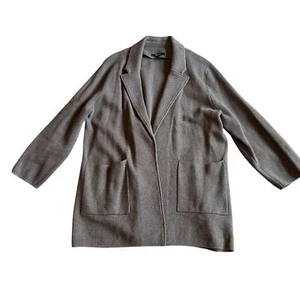 Quitte 100% Bio Baumwolle Strick Blazer Pullover vorne offen taupe Gr. Large Damen - Bild 1 von 12