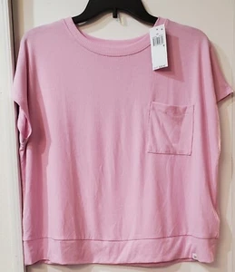 Gap GapBody Women's Ribbed Short-Sleeve Pajama Top - Butterfly Pink Size Medium - Picture 1 of 5