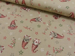 30 cm Dekostoff mit Wichtel Weihnachten Christmas - Bild 1 von 3