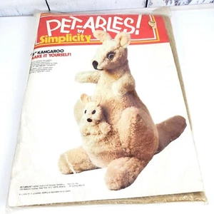 Vintage Pet-Ables By Simplicity 18" KANGAROO Stuffed Animal Kit #2660 NOS - Picture 1 of 4