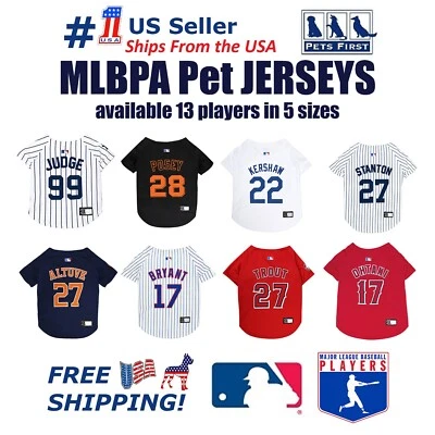 Camiseta para cães e gatos com licença MLBPA - Disponível em 17 jogadores de equipe 5 tamanhos - Imagem 1 de 4