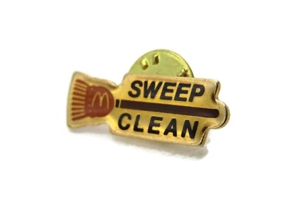 Sweep Clean McDonald's Broom Pin Gold Tone - Image 1 of 4
