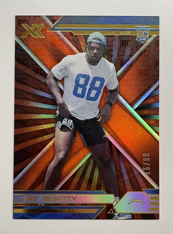 2021 Panini XR Football Tre' McKitty Orange Rookie #/49 RC ⚡️ Chargers - Image 1 of 2