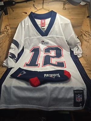 Camiseta deportiva REEBOK New England Patriots NFL Tom Brady #12 mediana/con calcetines C940 Foto 1 de 4