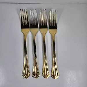 4   Hampton  Golden  KATRINKA   Gold Electroplate Stainless Dinner Forks  #247 - Picture 1 of 7