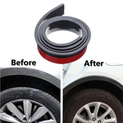 2 X Carbon Fiber Color 5.5cm/1.5M Widening Car Wheel Eyebrow Trim Protector Lips - Image 1 of 4