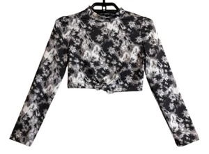 Art Class Tie Dye Ombre Rashguard Cropped Long Sleeve Shirt Front Tie Medium 7-8 - Picture 1 of 9