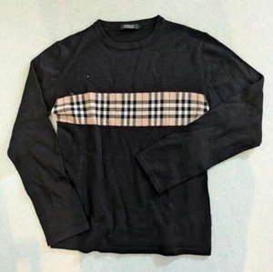 BURBERRY BLACK LABEL Checked sweater European Size 2 Nova Check Authentic Men's - Picture 1 of 7