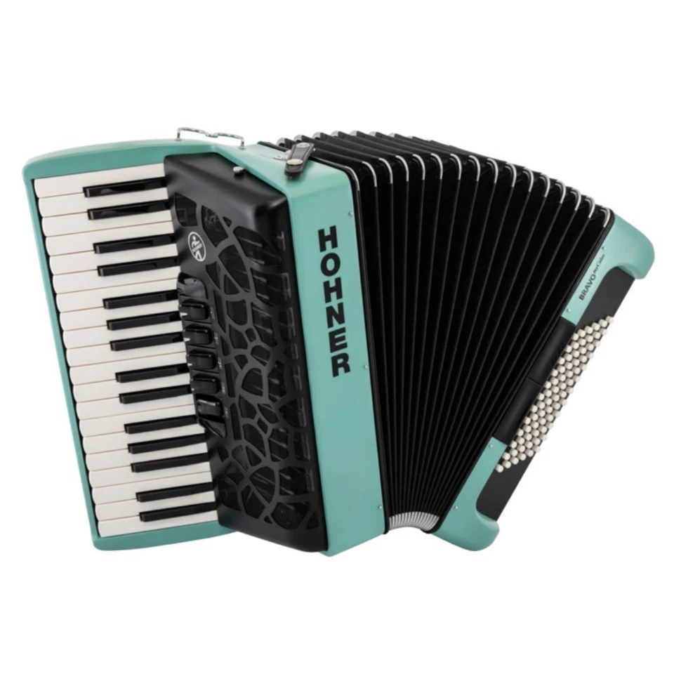 Hohner BRAVO III 72 Cromático Piano Llave Viento Acordeón VIBRANTE (Turquesa) Foto 1 de 1