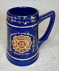 VTG Sparta Twp. Fire Dept. NJ ~ 1923-1993, 70 Years Anniv Blue Ceramic Beer Mug