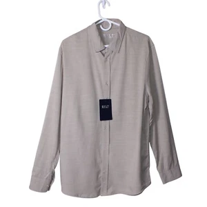 BYLT Shirt Mens L Large Latte Paloma 2.0 Long Sleeve Button Up Premium Basics - Picture 1 of 17